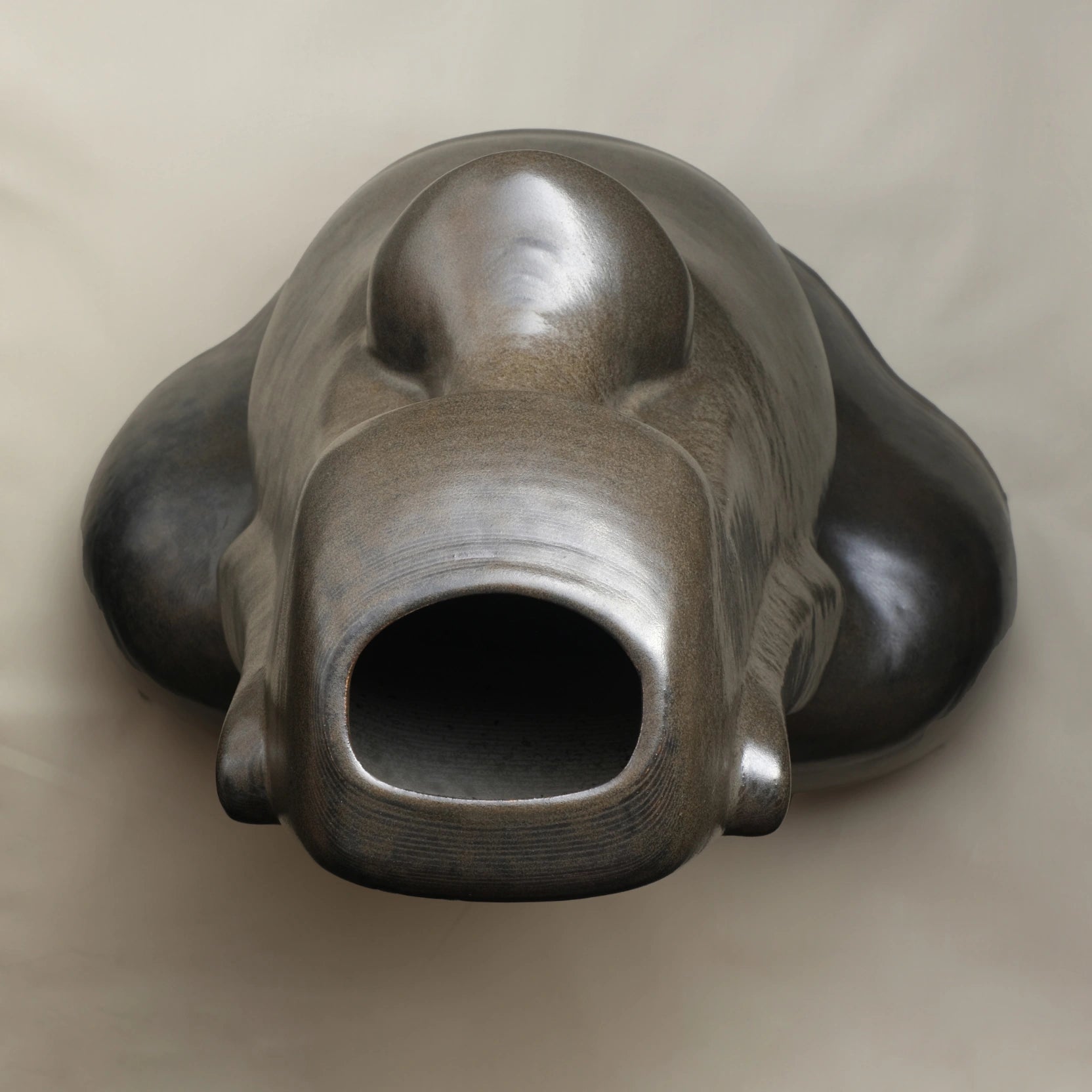 black Ceramic sculpture 3D printed top view #color_black