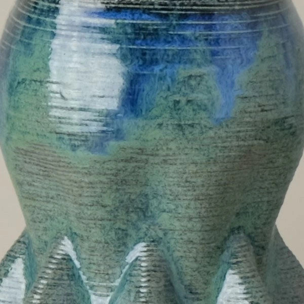 blue Ceramic Flower Vase 3D printed texture #color_sapphire blue