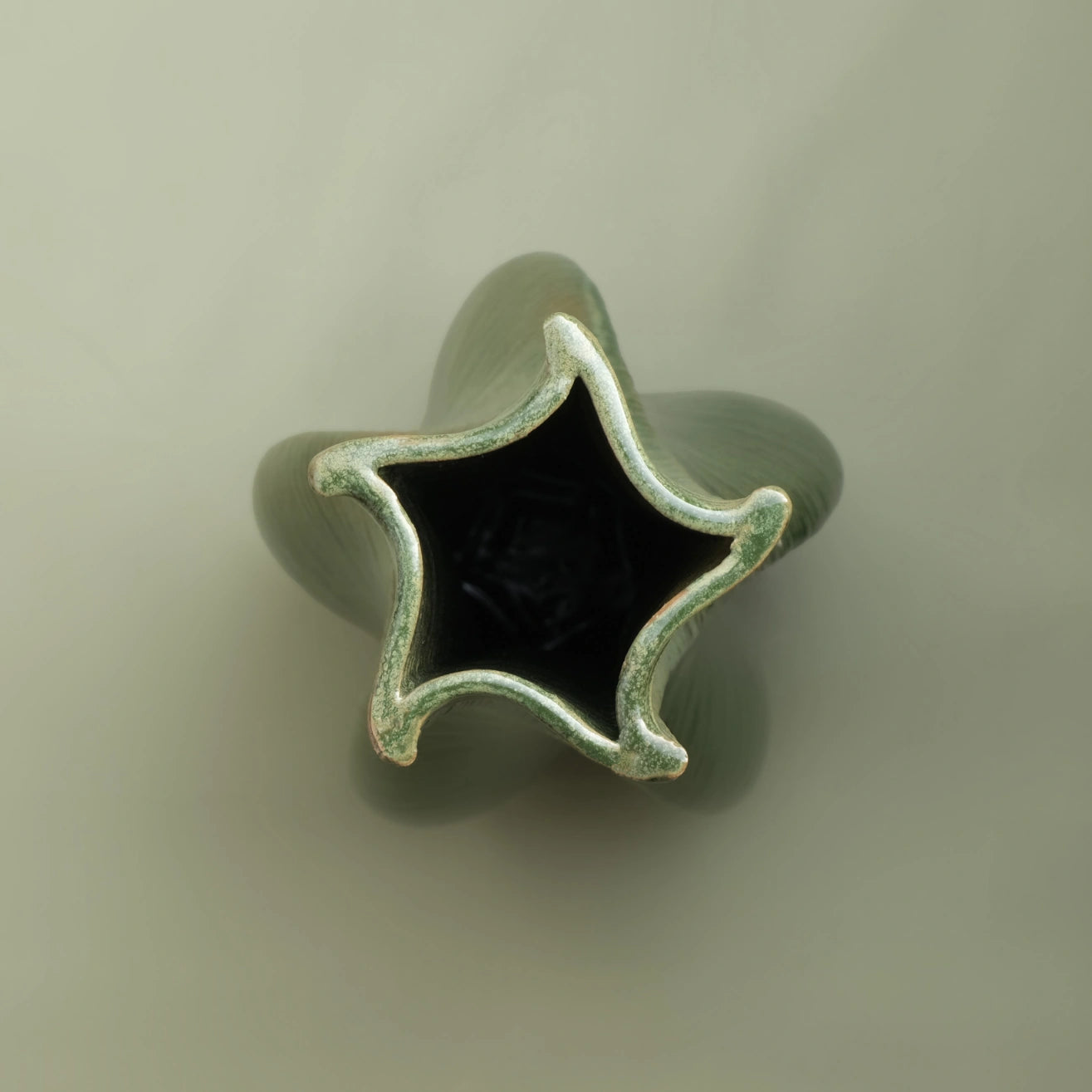 green Ceramic Table Vase 3D printed top view #color_olive green