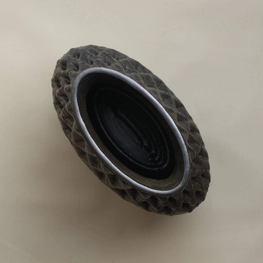 black Ceramic Table Vase 3D printed top view #color_black