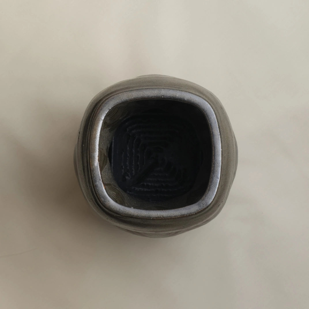 black Ceramic sculpture 3D printed top view #color_black