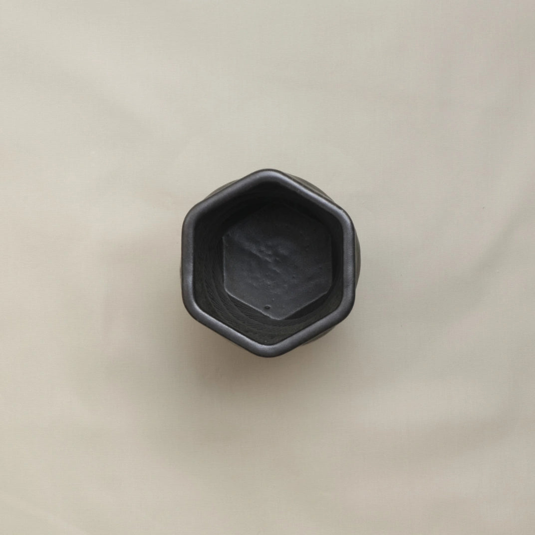 black Ceramic Planter 3D printed top view #color_black