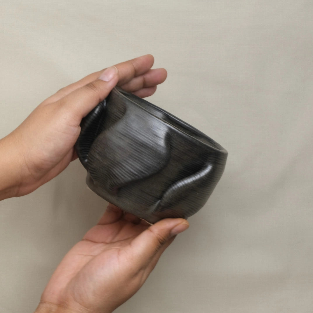 black Ceramic Planter 3D printed size demo #color_black