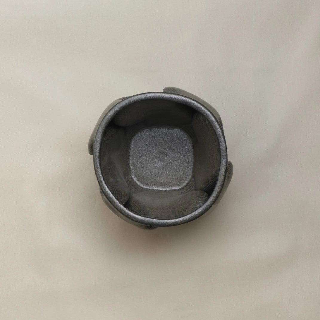 black Ceramic Planter 3D printed top view #color_black