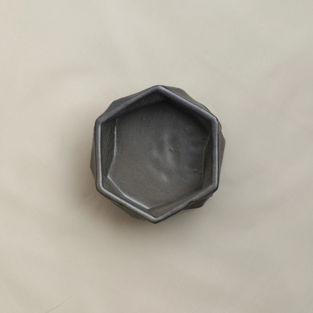 black Ceramic Planter 3D printed top view #color_black
