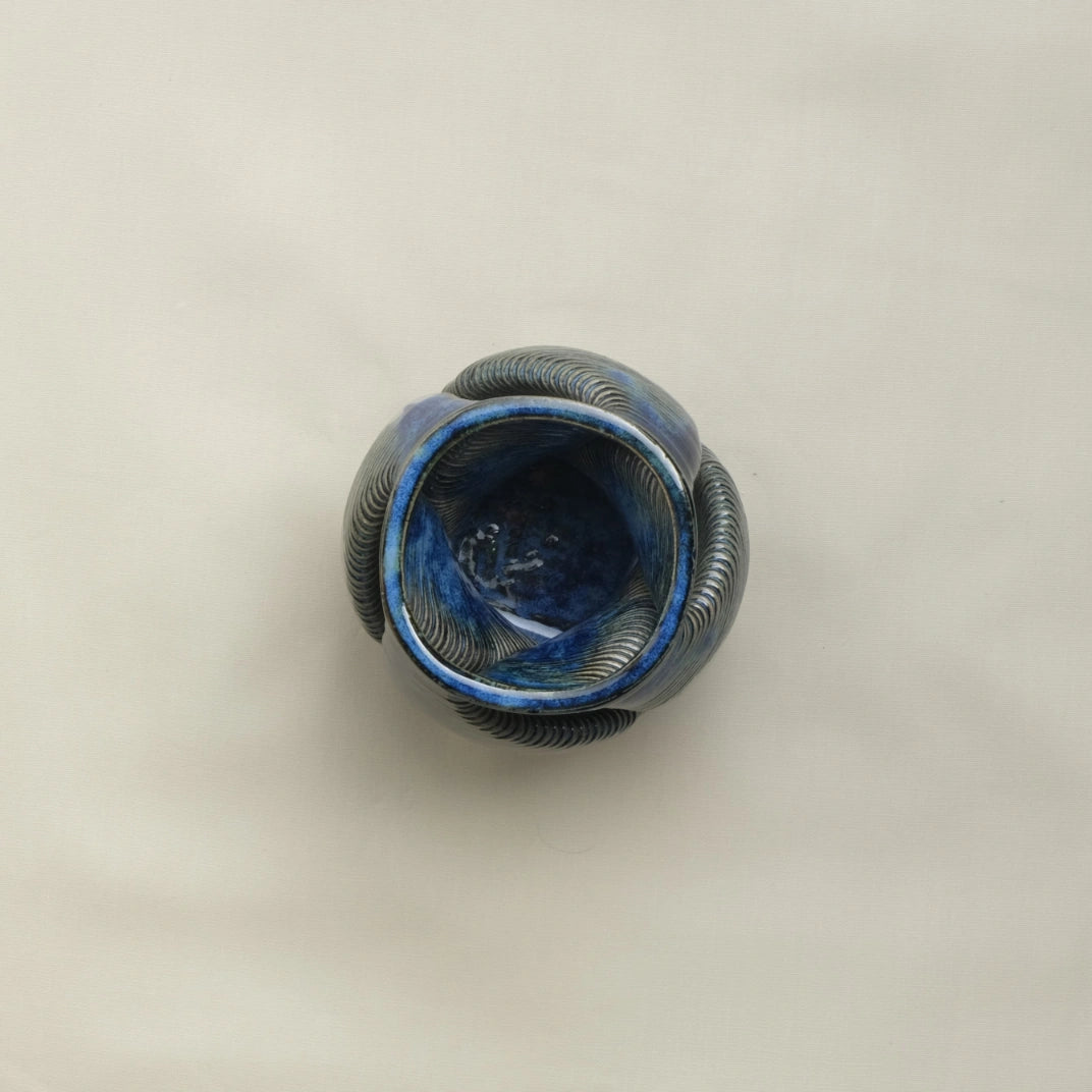 blue Ceramic Cutlery Holder 3D printed top view #color_sapphire blue