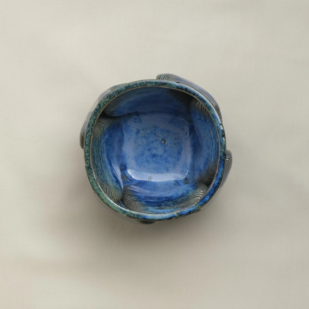 blue Ceramic Planter 3D printed top view #color_sapphire blue