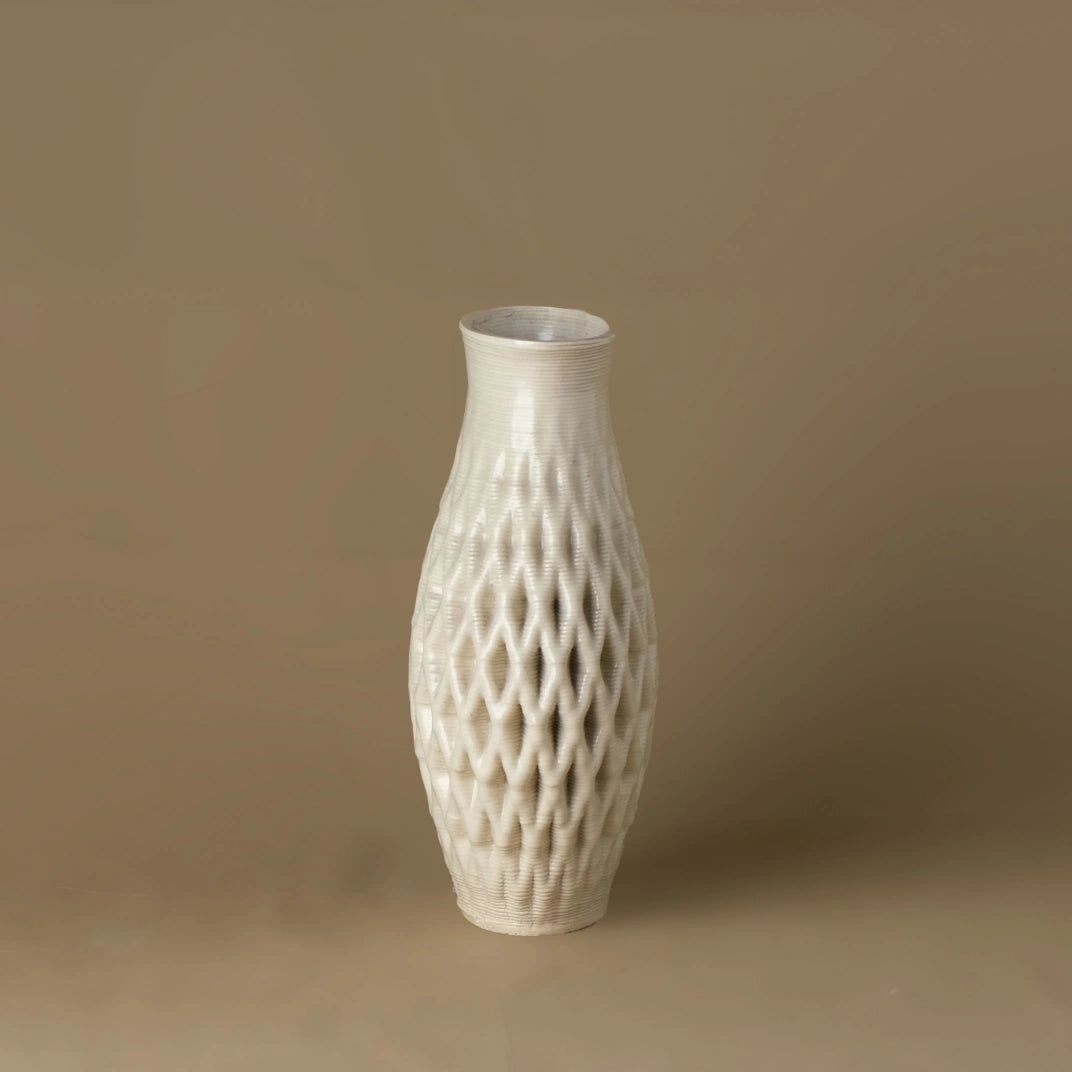 white Ceramic Table Vase 3D printed side view #color_white