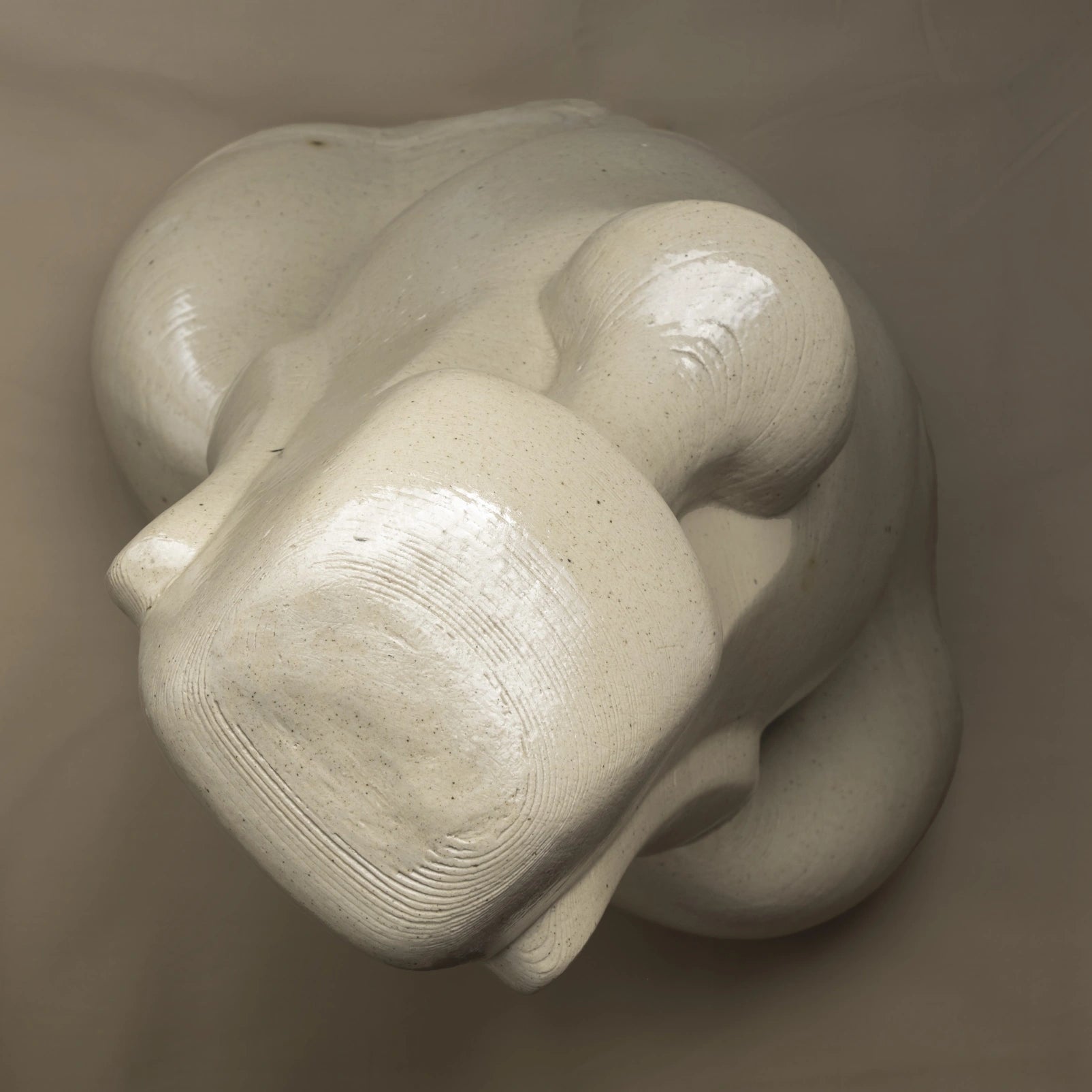 white Ceramic sculpture 3D printed top view #color_white