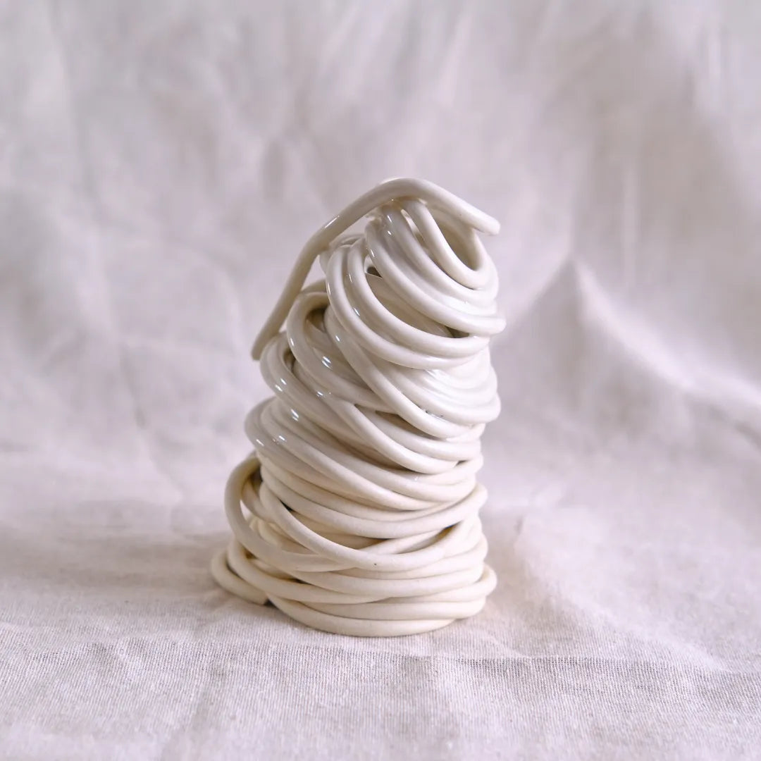 Ceramic table accent, ceramic pen holder, ceramic bud vase  #color_white