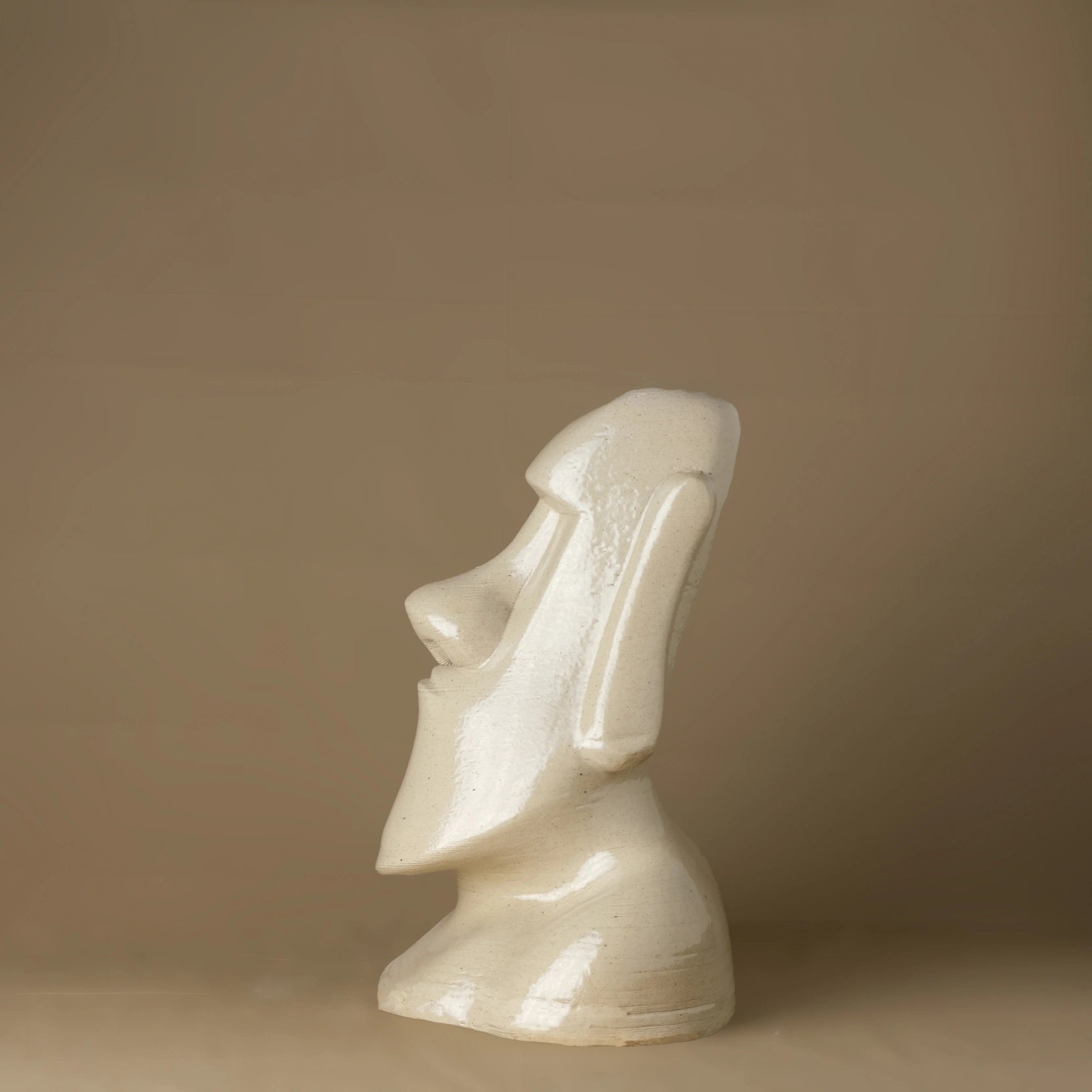white Ceramic sculpture 3D printed side view #color_white
