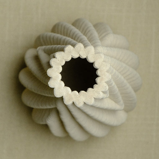 Small ceramic white vase top view #color_white