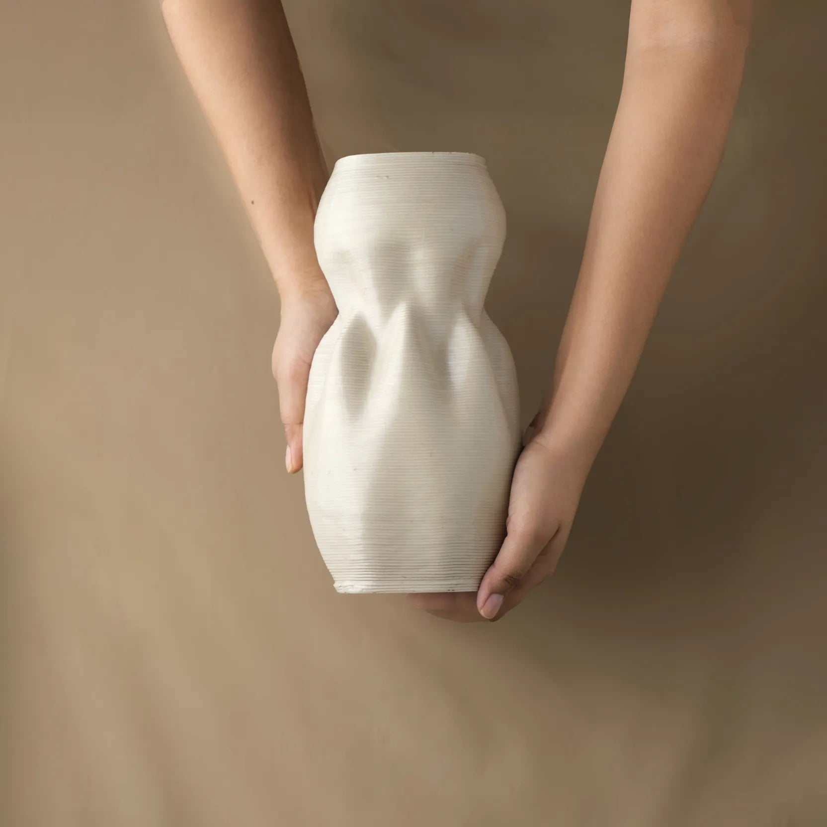  white Ceramic Flower Vase 3D printed size demo #color_white