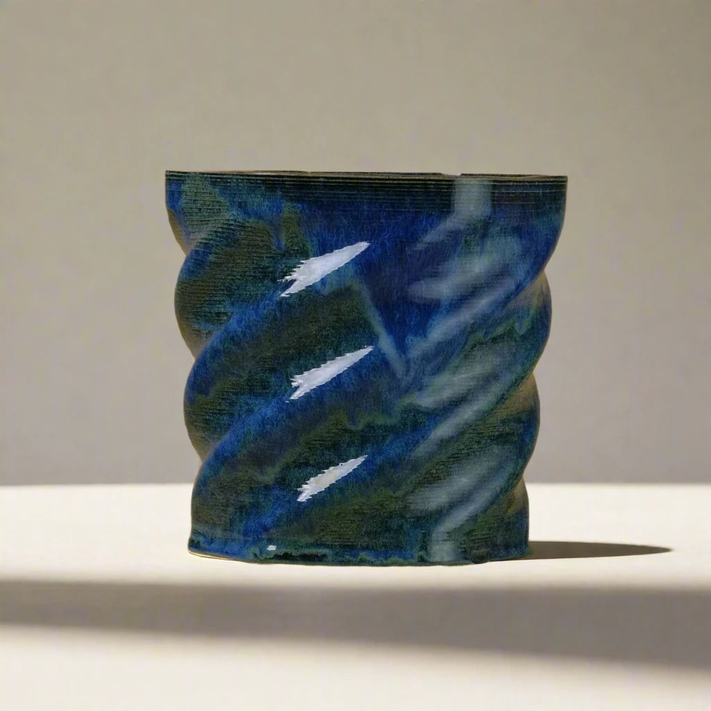 Blue ceramic planter #color_sapphire blue