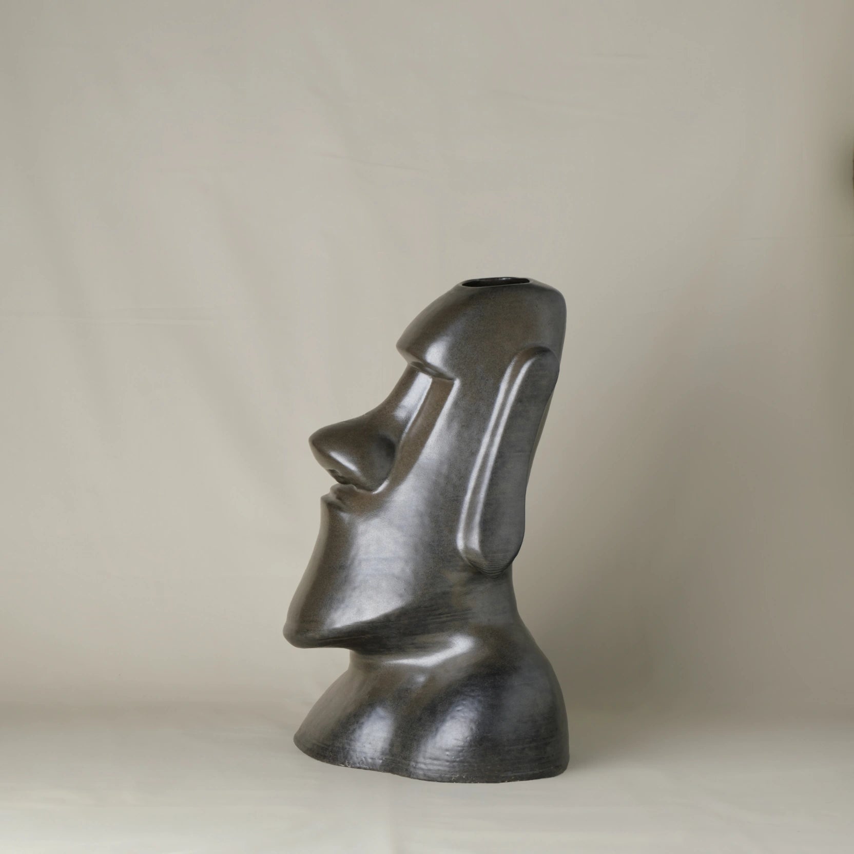  black Ceramic sculpture 3D printed side view #color_black
