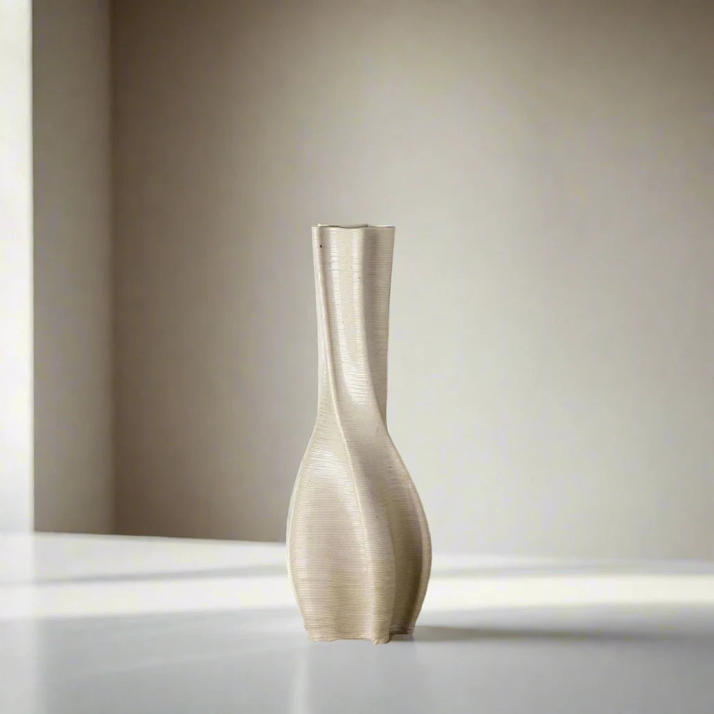  white Ceramic Flower Vase 3D printed front view #color_white