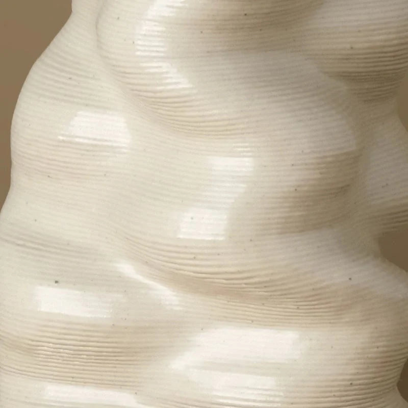 Big white Ceramic floor vase 3D printed texture #color_white