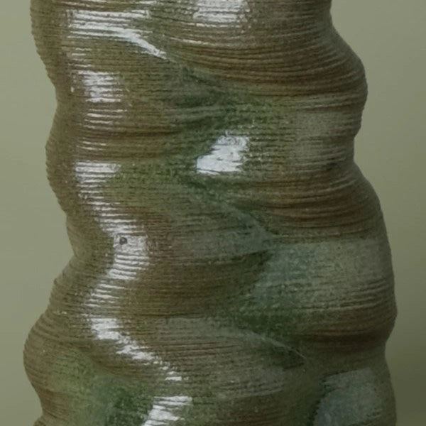 Small green Ceramic Table Vase 3D printed texture #color_olive green