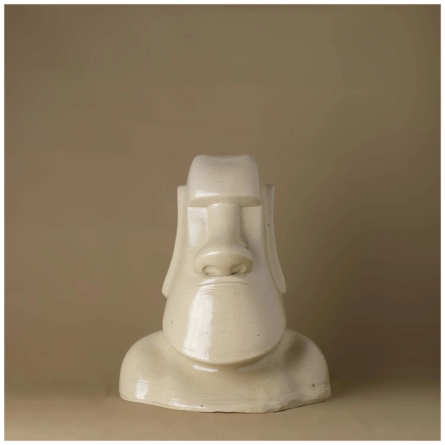  white Ceramic sculpture 3D printed front view #color_white