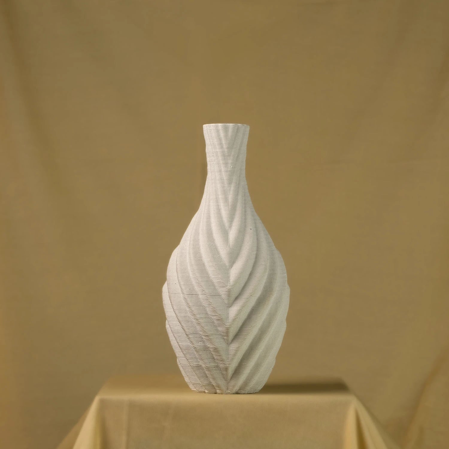 3D printed white ceramic vase for flowers #color_white