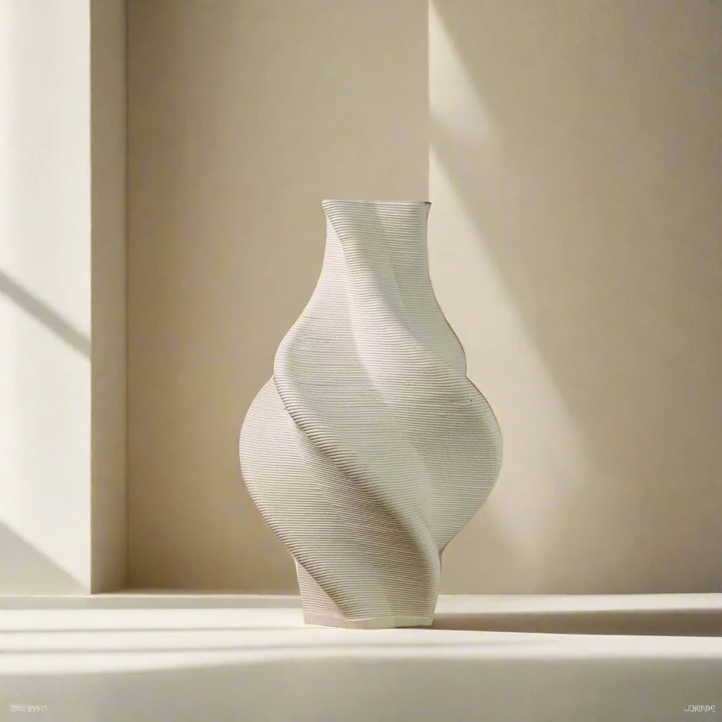 White spiral vase ceramic #color_white