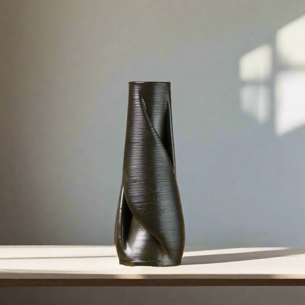 Matte black vase for flowers #color_black