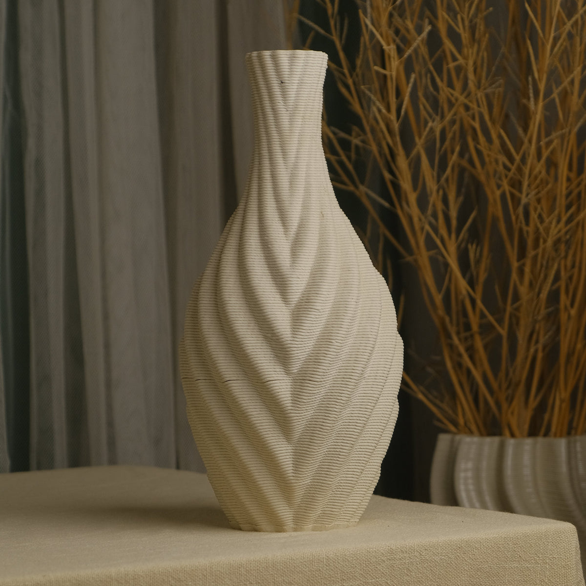 Cramic flower vase in white colour #color_white
