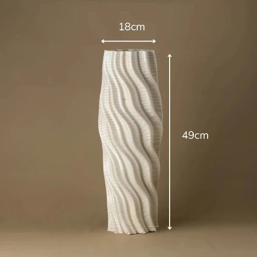 Tall white ceramic floor vase #color_white